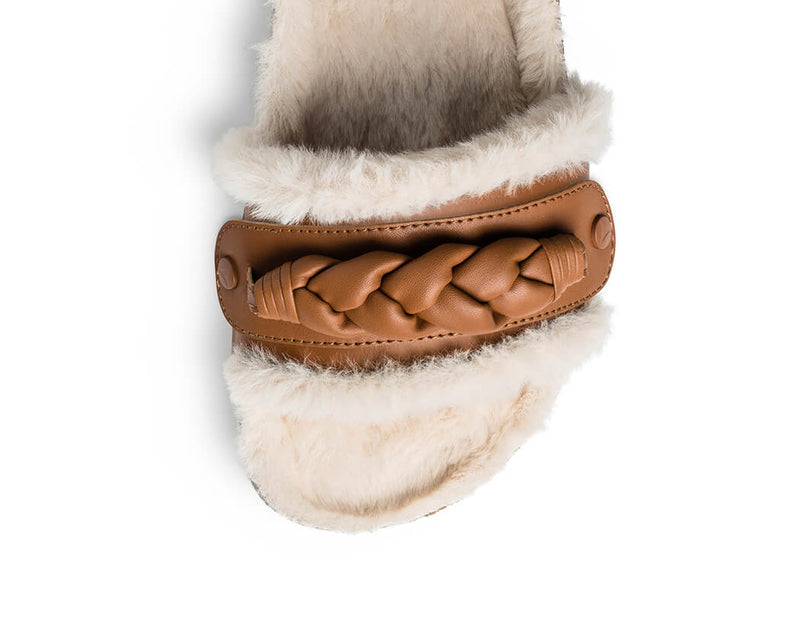 Braided - Casual Cork Fur Cognac PS1