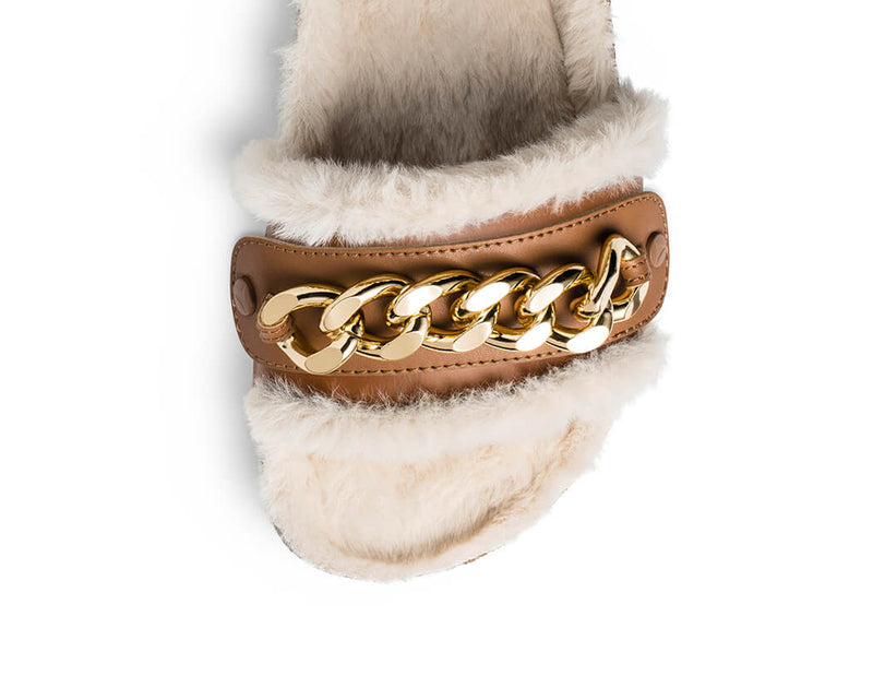 Gold Chain - Casual Cork Fur Cognac PS1