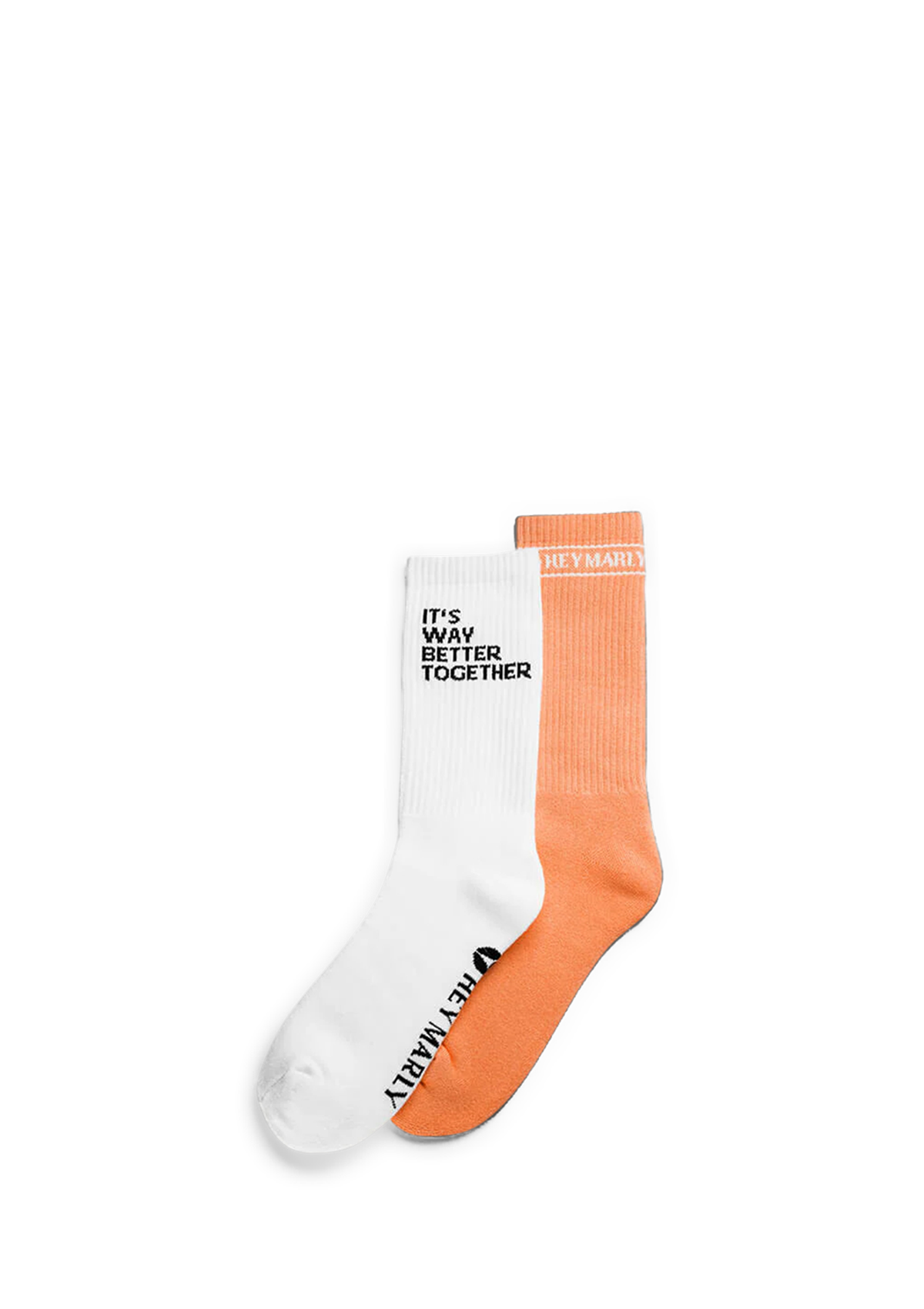 Signature Socks - Peach/White