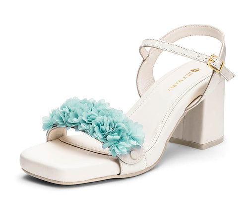 Soft Flower - Block Heel Mid Crema PS1