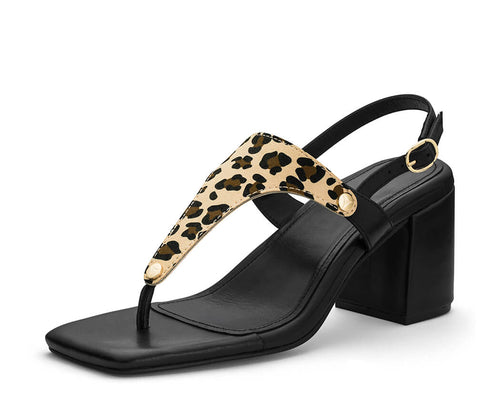 Animal Print - Block Heel Mid Black TS