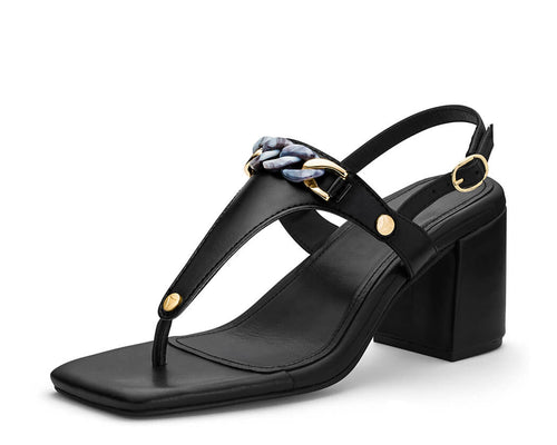 Precious Chain - Block Heel Mid Black TS