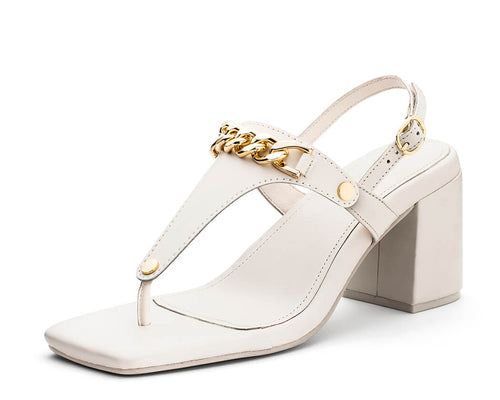 Gold Chain - Block Heel Mid Crema TS