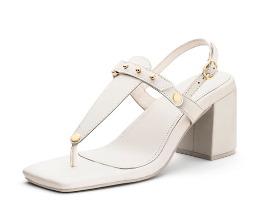 Pin Stud - Block Heel Mid Crema TS