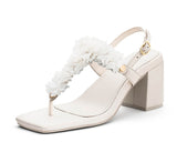 Soft Flower - Block Heel Mid Crema TS