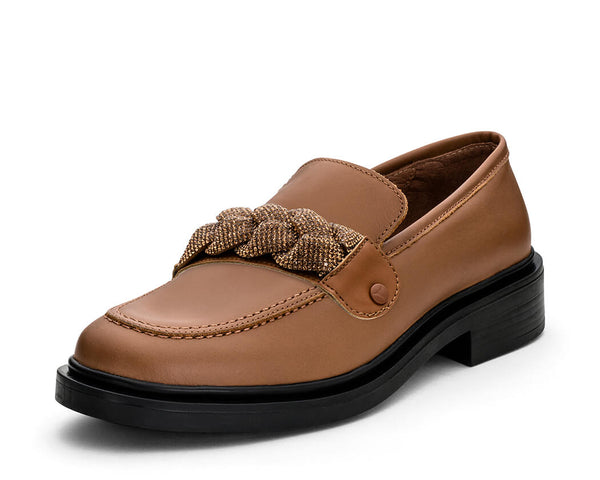 Braided Glitter - Classic Loafer Cognac PS1