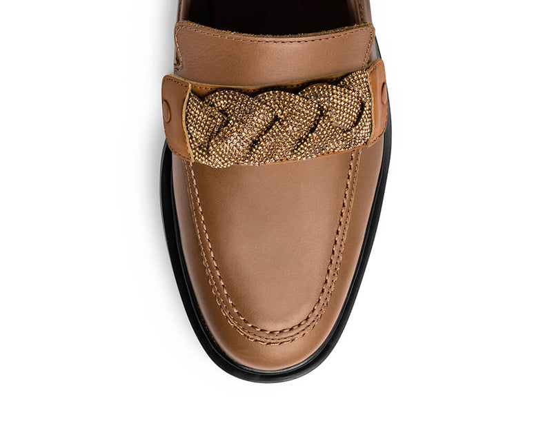 Braided Glitter - Classic Loafer Cognac PS1