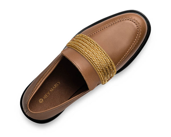 Metallic Beads - Classic Loafer Cognac PS1