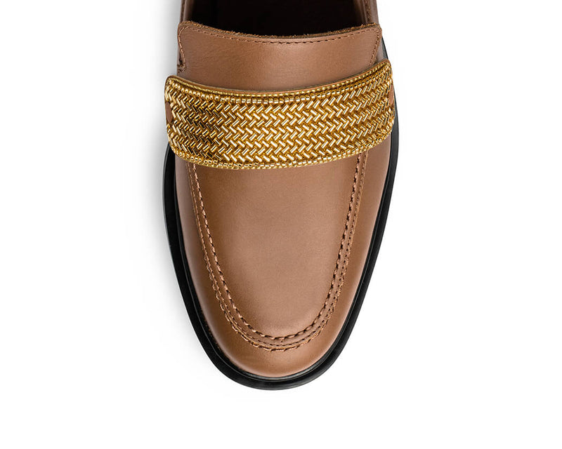 Metallic Beads - Classic Loafer Cognac PS1