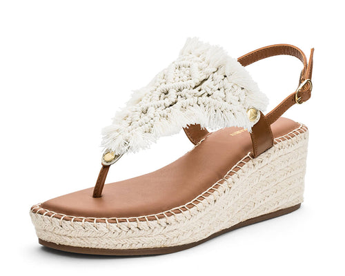 Boho Bliss - Wedge Bast Mid Cognac TS