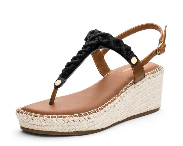 Boho Weave - Wedge Bast Mid Cognac TS