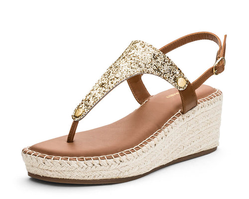 Cosmic Glitter - Wedge Bast Mid Cognac TS