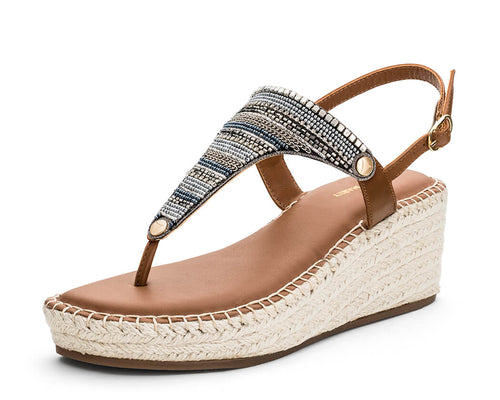 Ethno Beads - Wedge Bast Mid Cognac TS