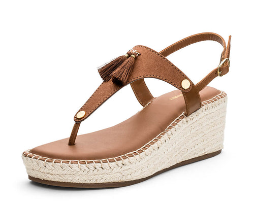 Pom de Paris - Wedge Bast Mid Cognac TS