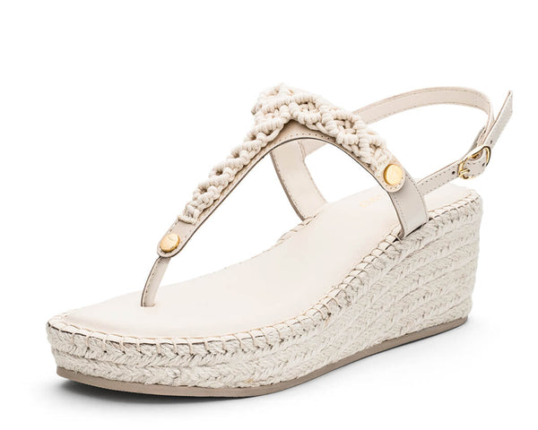 Boho Weave - Wedge Bast Mid Crema TS